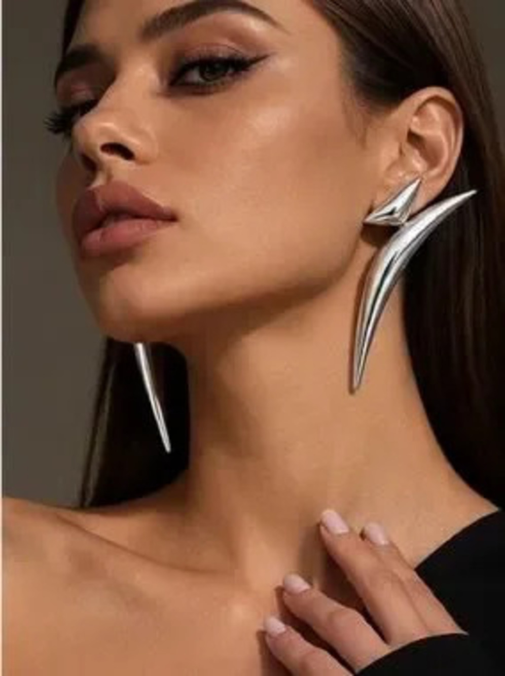 Silver Sculptural Spike Earrings